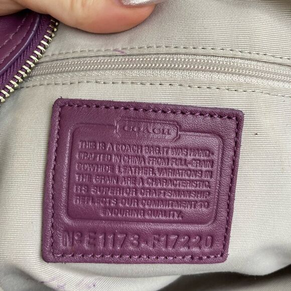 COACH Purple Ashley Carryall Tote Shoulder Bag Madison Gallery Laptop Work 17220 - Picture 9 of 11